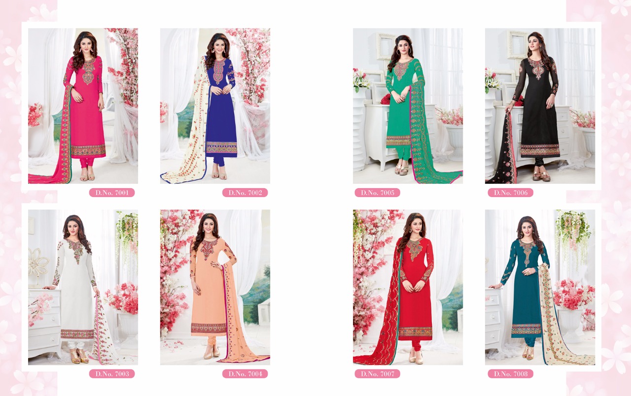 Nakshatra Vol-7 By Antique Creation 7001 To 7008 Series Indian Designer Suits Bollywood Ethnic Wear Colorful Stylish Fancy Party Wear & Occasional Wear Georgette Dresses At Wholesale Price
