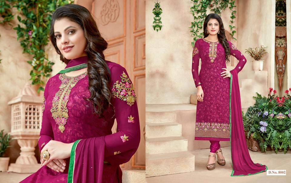 Sale Nakshatra Vol-8 By Antique Creation 8001 To 8008 Series Indian Designer Suits Bollywood Ethnic Wear With Embroidered Work Colorful Stylish Fancy Party Wear & Occasional Wear Georgette Dresses At Wholesale Price