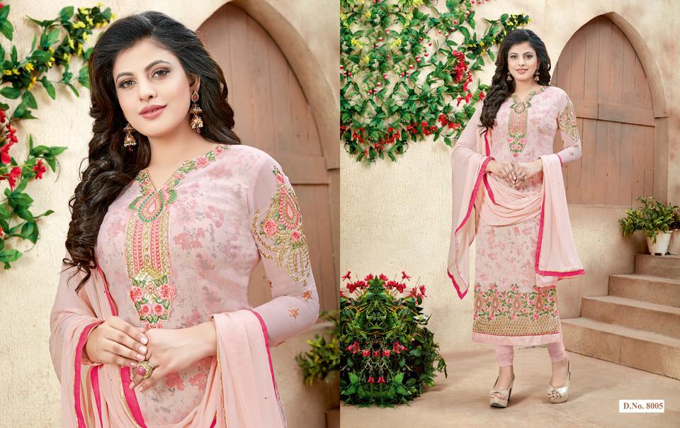 Sale Nakshatra Vol-8 By Antique Creation 8001 To 8008 Series Indian Designer Suits Bollywood Ethnic Wear With Embroidered Work Colorful Stylish Fancy Party Wear & Occasional Wear Georgette Dresses At Wholesale Price