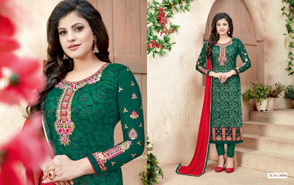 Sale Nakshatra Vol-8 By Antique Creation 8001 To 8008 Series Indian Designer Suits Bollywood Ethnic Wear With Embroidered Work Colorful Stylish Fancy Party Wear & Occasional Wear Georgette Dresses At Wholesale Price