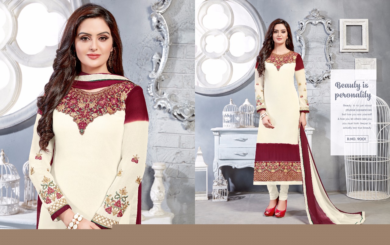 Sale Nakshatra Vol-9 By Antique Creation 9001 To 9008 Series Indian Designer Suits Bollywood Ethnic Wear With Embroidered Work Colorful Stylish Fancy Party Wear & Occasional Wear Georgette Dresses At Wholesale Price
