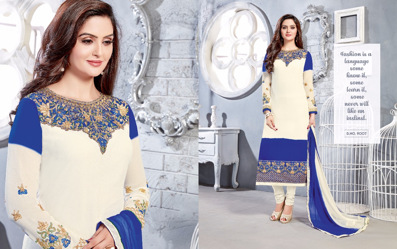 Sale Nakshatra Vol-9 By Antique Creation 9001 To 9008 Series Indian Designer Suits Bollywood Ethnic Wear With Embroidered Work Colorful Stylish Fancy Party Wear & Occasional Wear Georgette Dresses At Wholesale Price