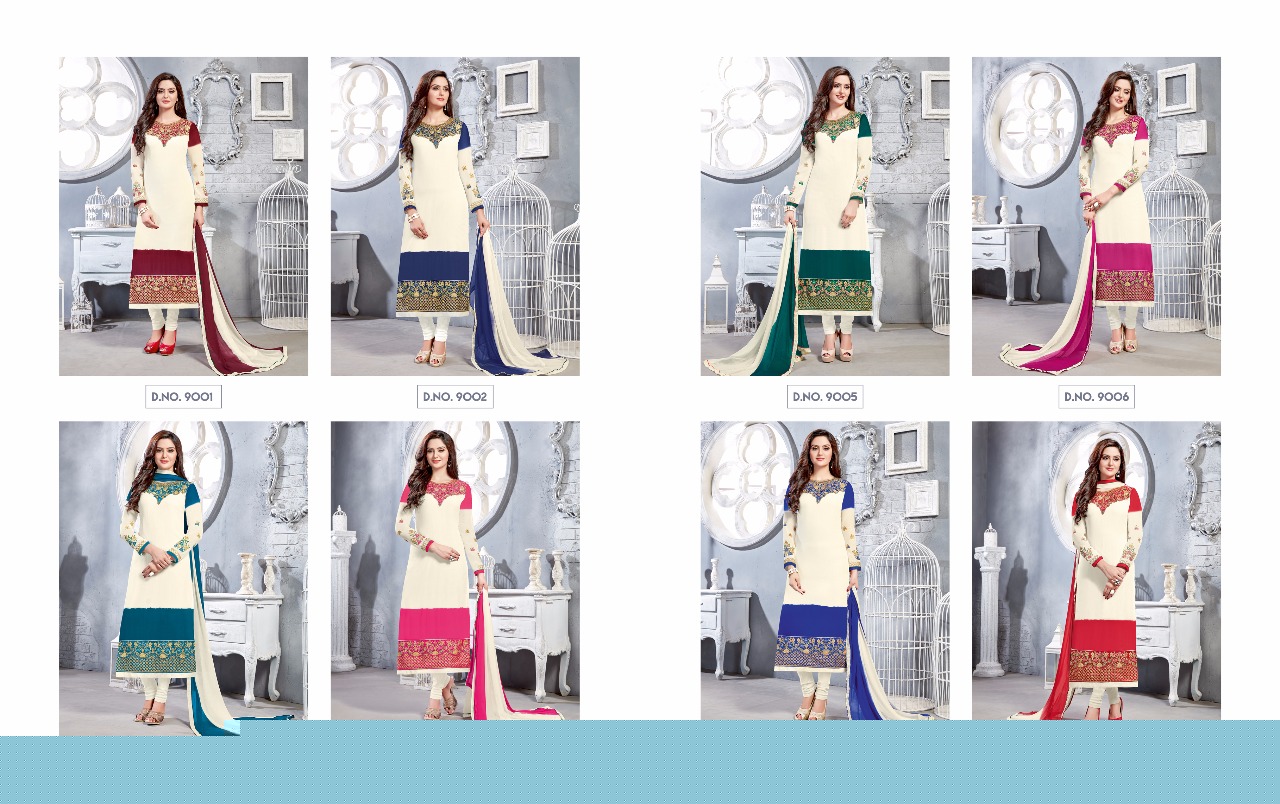 Sale Nakshatra Vol-9 By Antique Creation 9001 To 9008 Series Indian Designer Suits Bollywood Ethnic Wear With Embroidered Work Colorful Stylish Fancy Party Wear & Occasional Wear Georgette Dresses At Wholesale Price