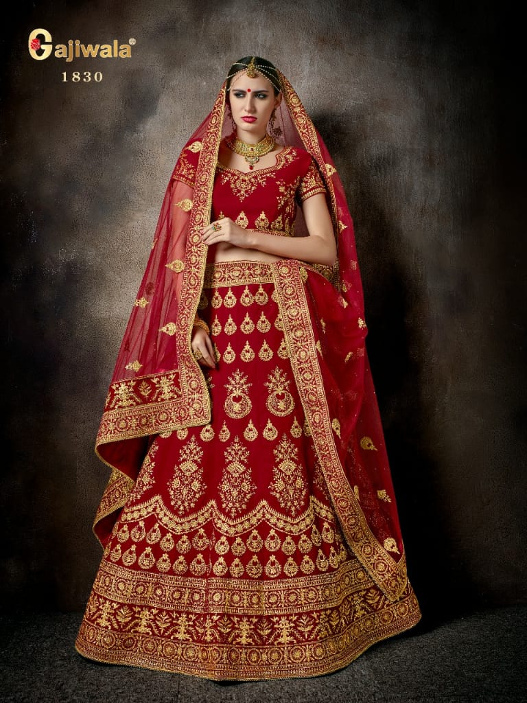 Nakshatra By Gajiwala Sarees 1829 To 1838 Series Indian Traditional Wear Collection Beautiful Stylish Fancy Colorful Party Wear & Occasional Wear Silk/ Velvet Lehengas At Wholesale Price