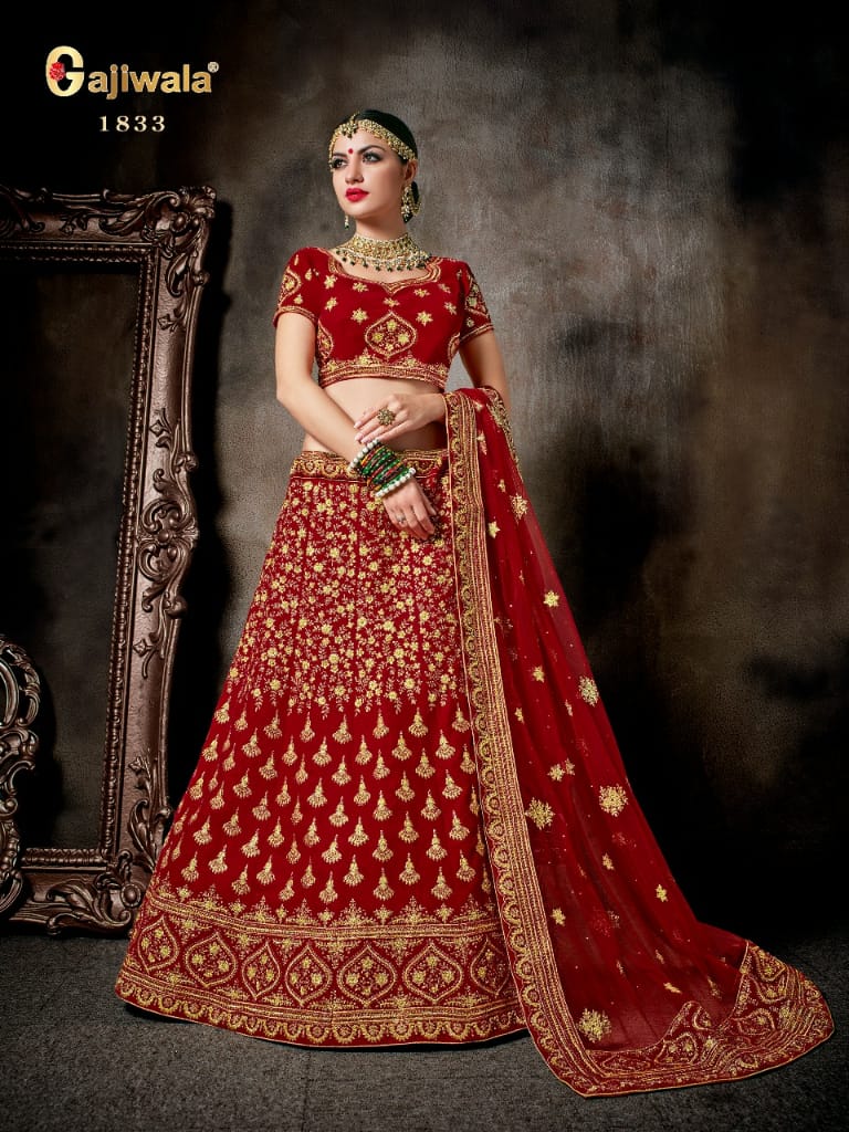 Nakshatra By Gajiwala Sarees 1829 To 1838 Series Indian Traditional Wear Collection Beautiful Stylish Fancy Colorful Party Wear & Occasional Wear Silk/ Velvet Lehengas At Wholesale Price