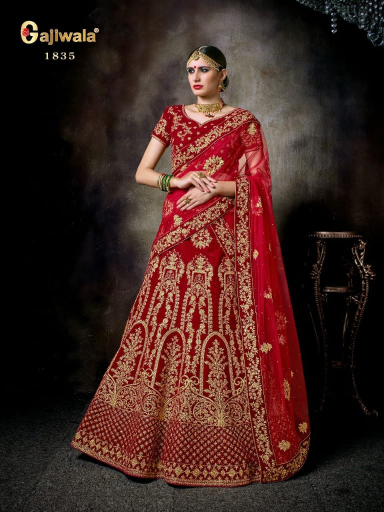 Nakshatra By Gajiwala Sarees 1829 To 1838 Series Indian Traditional Wear Collection Beautiful Stylish Fancy Colorful Party Wear & Occasional Wear Silk/ Velvet Lehengas At Wholesale Price