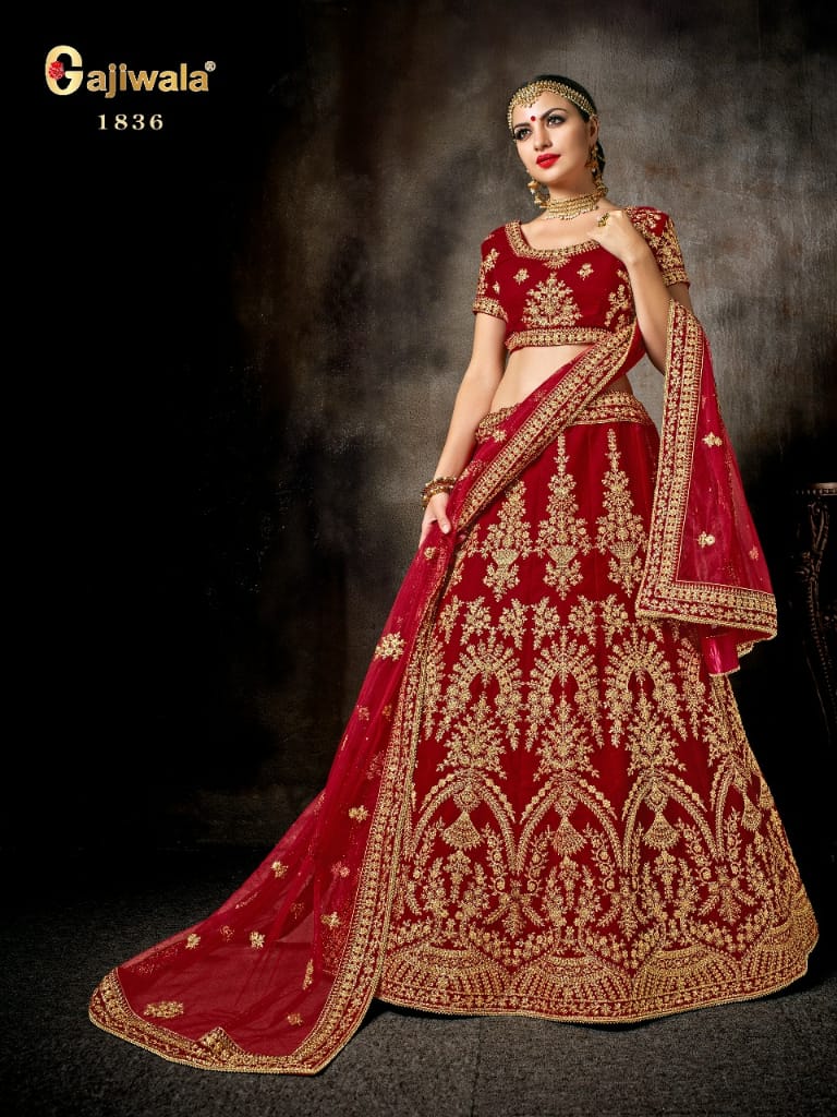 Nakshatra By Gajiwala Sarees 1829 To 1838 Series Indian Traditional Wear Collection Beautiful Stylish Fancy Colorful Party Wear & Occasional Wear Silk/ Velvet Lehengas At Wholesale Price