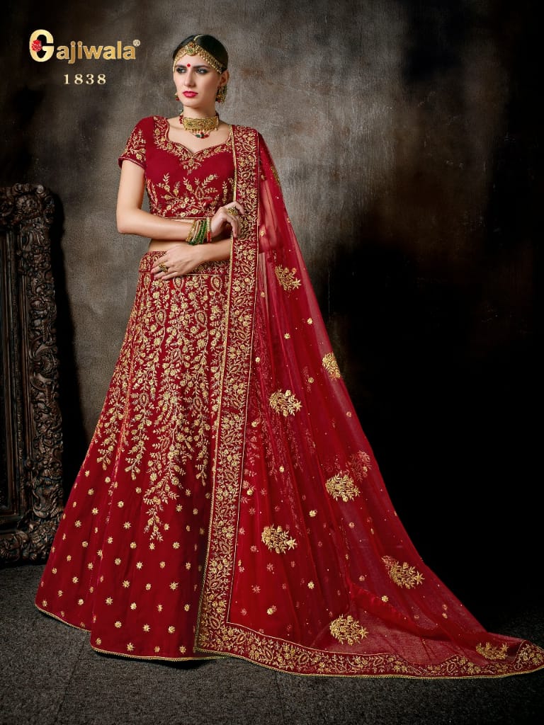 Nakshatra By Gajiwala Sarees 1829 To 1838 Series Indian Traditional Wear Collection Beautiful Stylish Fancy Colorful Party Wear & Occasional Wear Silk/ Velvet Lehengas At Wholesale Price