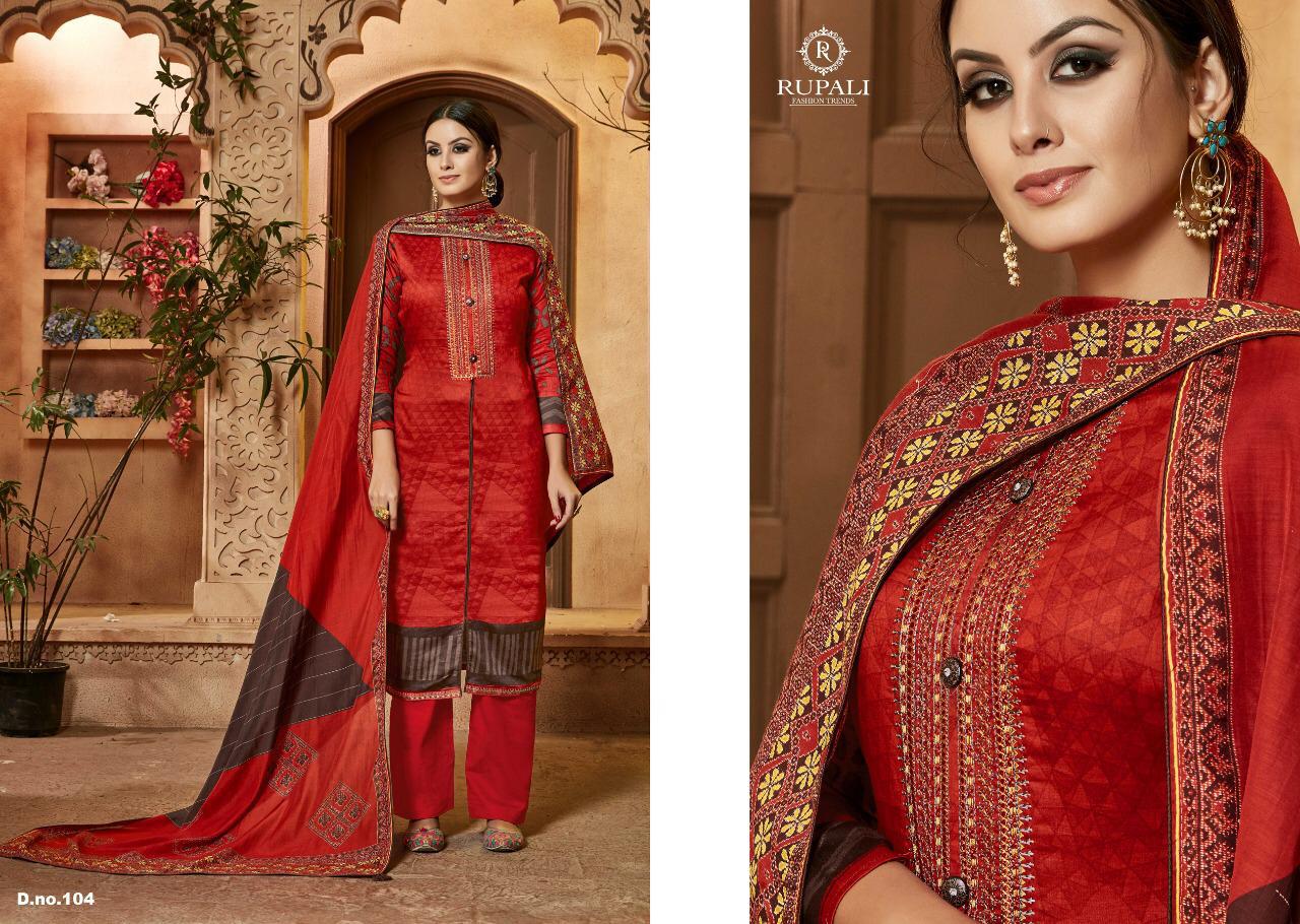 Nakshi Kantha By Rupali Fashion 101 To 1008 Series Beautiful Suits Colorful Stylish Fancy Casual Wear & Ethnic Wear Cotton Satin With Embroidery Work Dresses At Wholesale Price