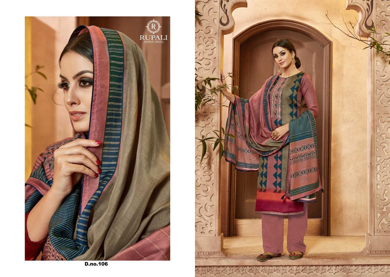 Nakshi Kantha By Rupali Fashion 101 To 1008 Series Beautiful Suits Colorful Stylish Fancy Casual Wear & Ethnic Wear Cotton Satin With Embroidery Work Dresses At Wholesale Price