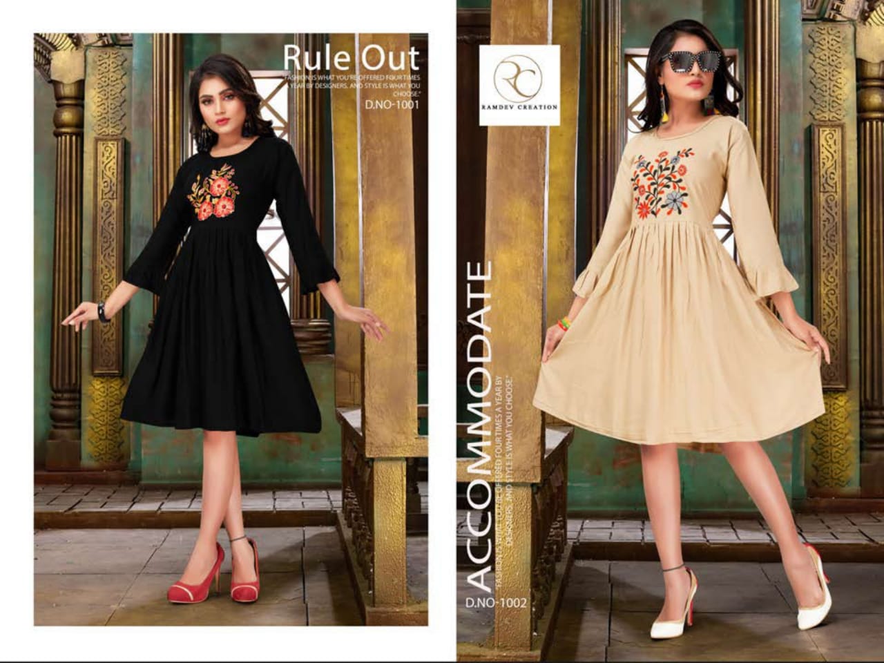 Namoh By Ramdev Craeation 1001 To 1008 Series Beautiful Stylish Fancy Colorful Casual Wear & Ethnic Wear & Ready To Wear Rayon Embroidery Kurtis At Wholesale Price