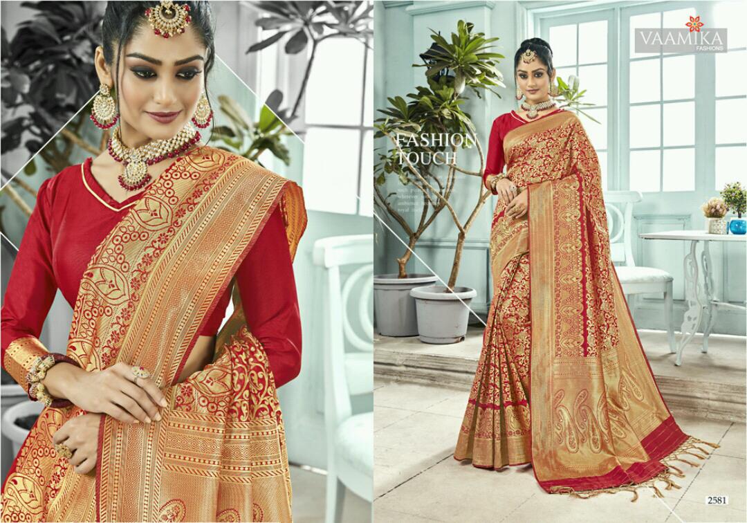 Narayani Silk Vol-2 By Vaamika Fashion 2581 To 2592 Series Indian Traditional Wear Collection Beautiful Stylish Fancy Colorful Party Wear & Occasional Wear Narayan Silk Sarees At Wholesale Price