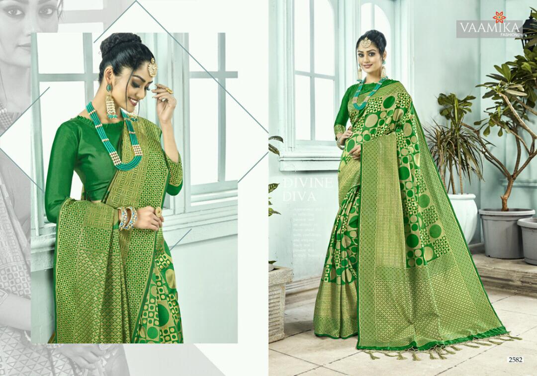 Narayani Silk Vol-2 By Vaamika Fashion 2581 To 2592 Series Indian Traditional Wear Collection Beautiful Stylish Fancy Colorful Party Wear & Occasional Wear Narayan Silk Sarees At Wholesale Price