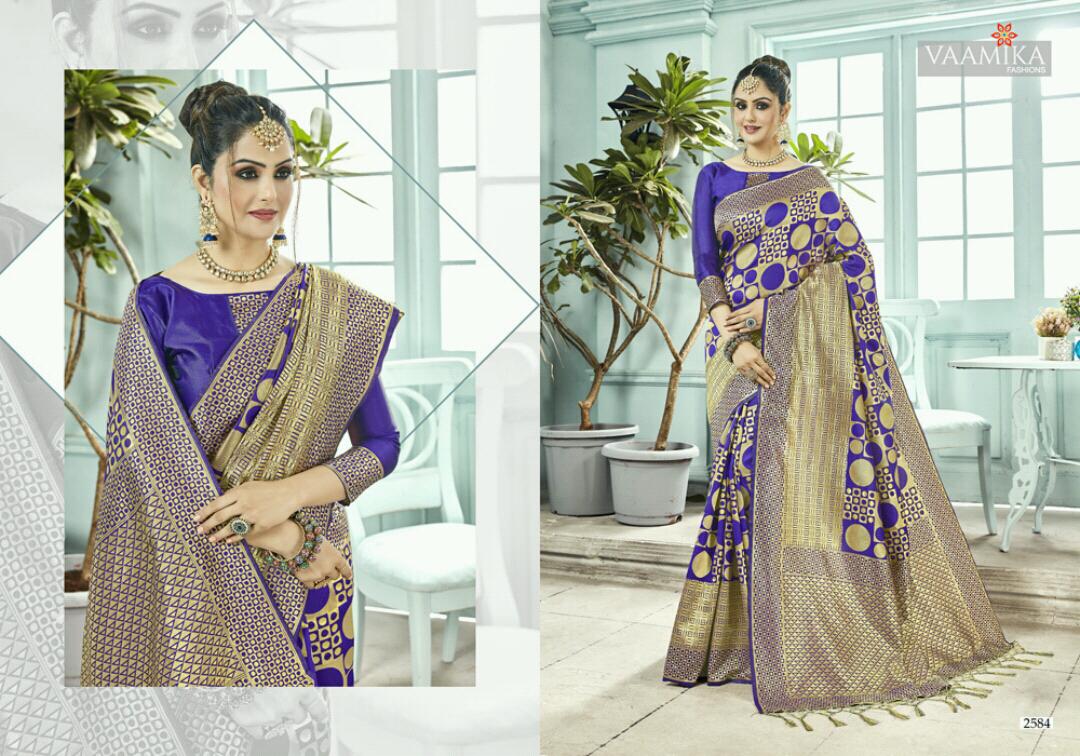 Narayani Silk Vol-2 By Vaamika Fashion 2581 To 2592 Series Indian Traditional Wear Collection Beautiful Stylish Fancy Colorful Party Wear & Occasional Wear Narayan Silk Sarees At Wholesale Price