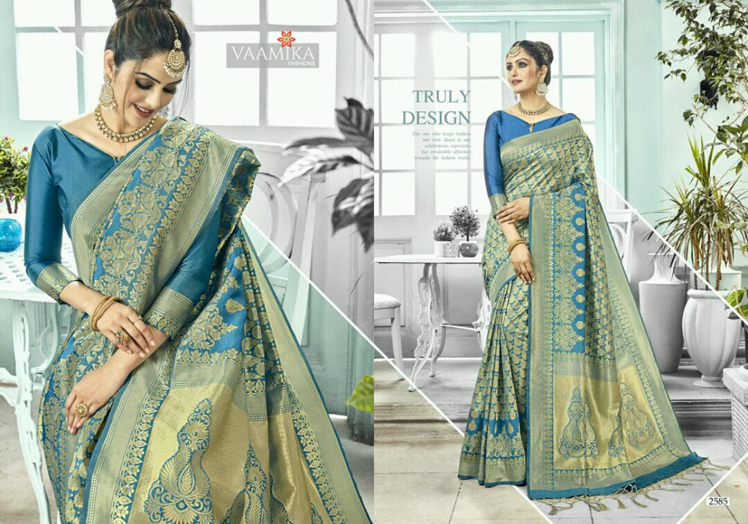 Narayani Silk Vol-2 By Vaamika Fashion 2581 To 2592 Series Indian Traditional Wear Collection Beautiful Stylish Fancy Colorful Party Wear & Occasional Wear Narayan Silk Sarees At Wholesale Price