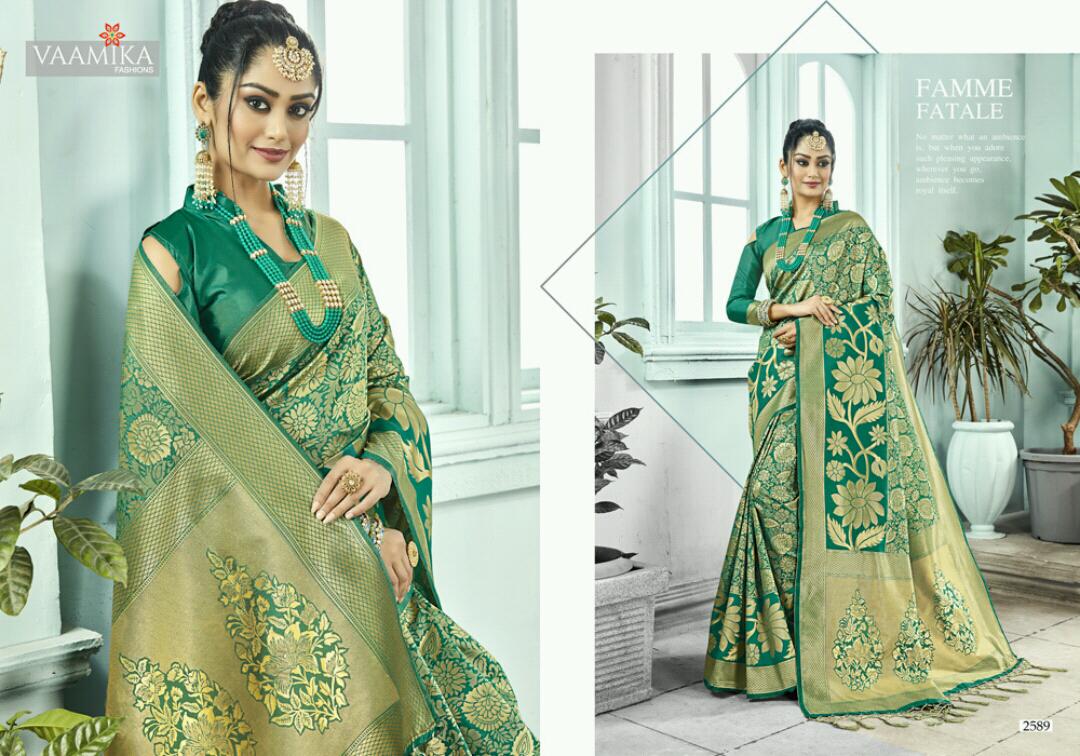 Narayani Silk Vol-2 By Vaamika Fashion 2581 To 2592 Series Indian Traditional Wear Collection Beautiful Stylish Fancy Colorful Party Wear & Occasional Wear Narayan Silk Sarees At Wholesale Price