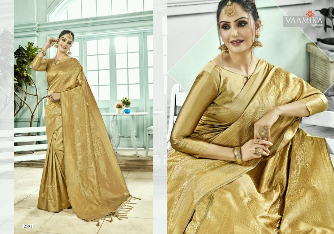 Narayani Silk Vol-2 By Vaamika Fashion 2581 To 2592 Series Indian Traditional Wear Collection Beautiful Stylish Fancy Colorful Party Wear & Occasional Wear Narayan Silk Sarees At Wholesale Price