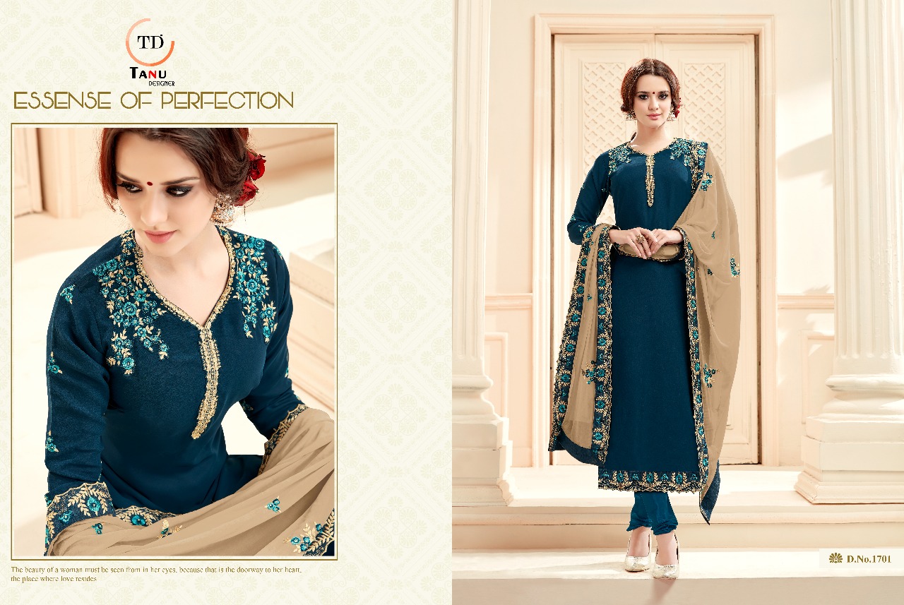 Nargis Vol-2 By Tanu Designer 1701 To 1706 Series Designer Eautiful Stylish Fancy Colorful Party Wear & Occasional Wear Pure Blooming Georgette Embroidered Dresses At Wholesale Price