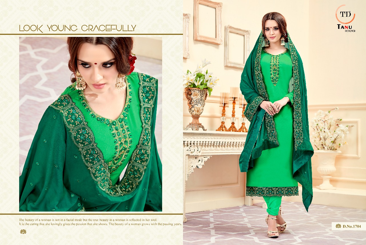 Nargis Vol-2 By Tanu Designer 1701 To 1706 Series Designer Eautiful Stylish Fancy Colorful Party Wear & Occasional Wear Pure Blooming Georgette Embroidered Dresses At Wholesale Price