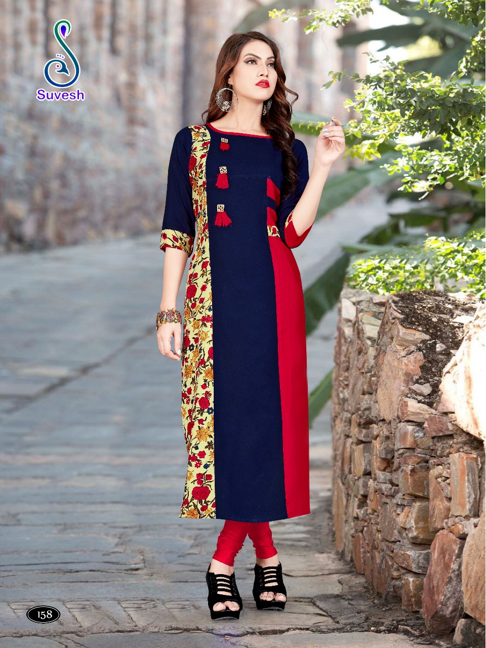 Natasha Vol-11 By Suvesh 155 To 162 Series Beautiful Stylish Fancy Colorful Casual Wear & Ethnic Wear Heavy Rayon Printed Kurtis At Wholesale Price