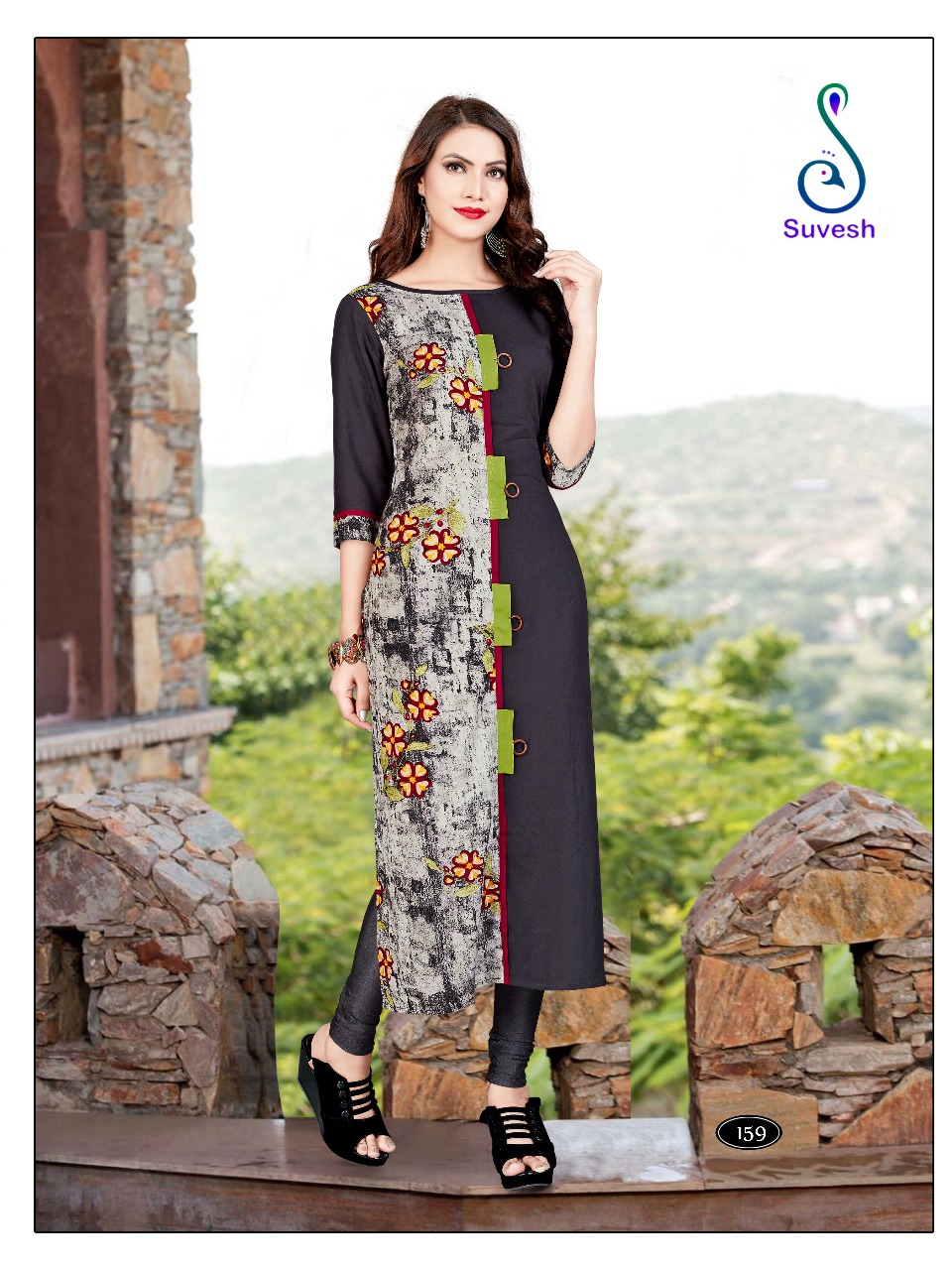 Natasha Vol-11 By Suvesh 155 To 162 Series Beautiful Stylish Fancy Colorful Casual Wear & Ethnic Wear Heavy Rayon Printed Kurtis At Wholesale Price
