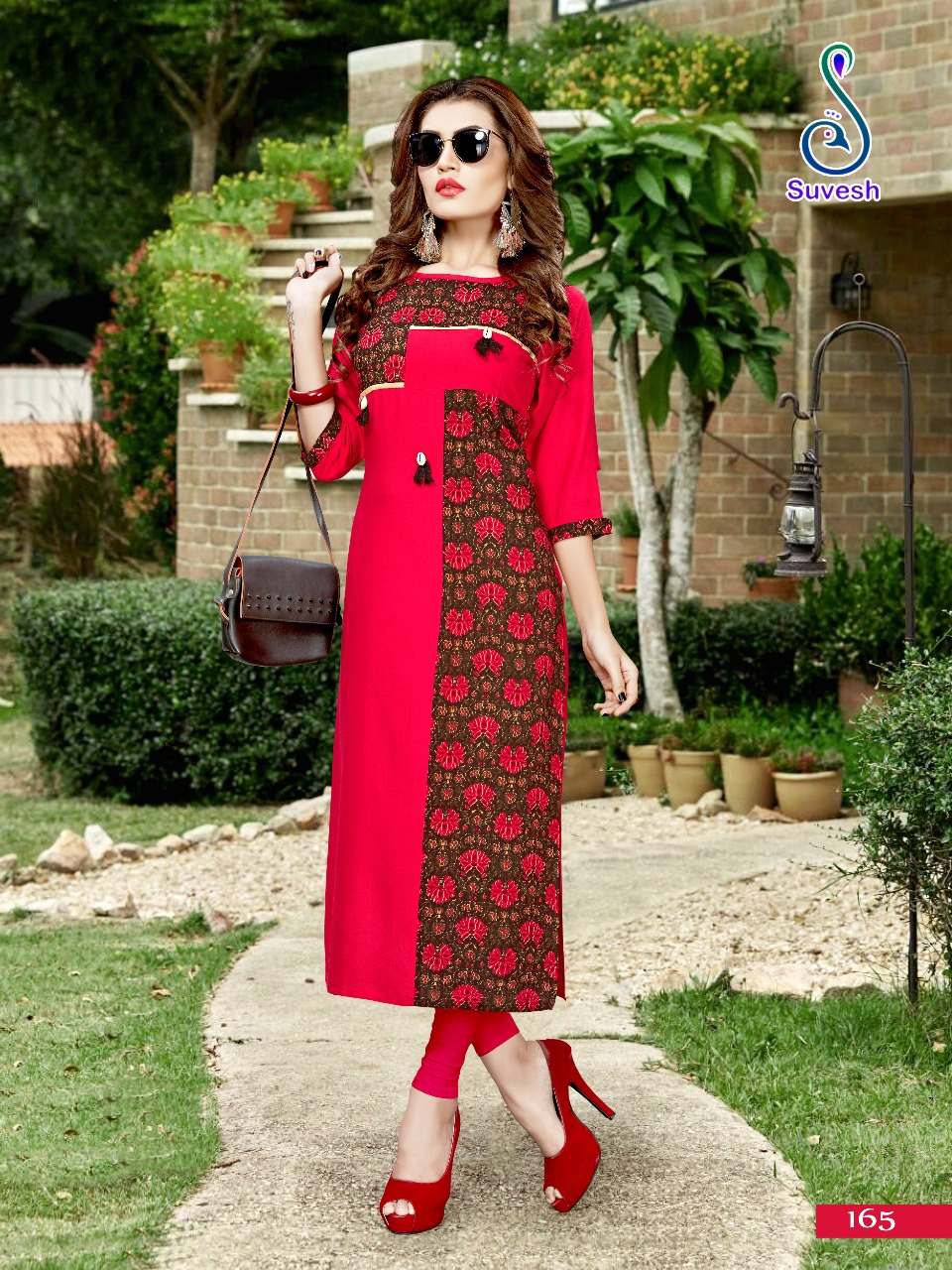 Natasha Vol-13 By Suvesh 163 To 170 Series Beautiful Stylish Fancy Colorful Casual Wear & Ethnic Wear & Ready To Wear Heavy Rayon Printed Kurtis At Wholesale Price