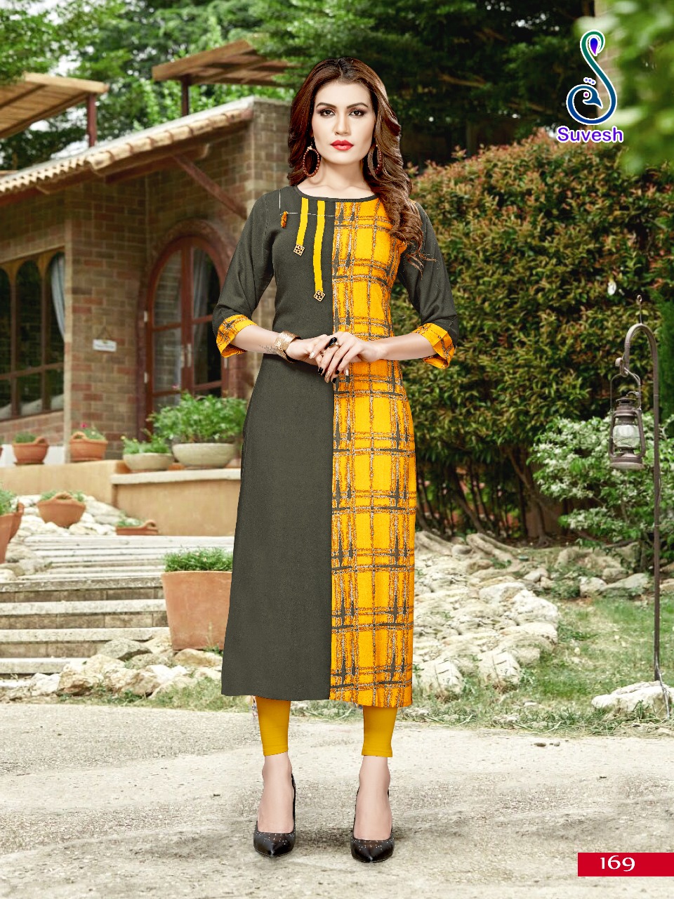Natasha Vol-13 By Suvesh 163 To 170 Series Beautiful Stylish Fancy Colorful Casual Wear & Ethnic Wear & Ready To Wear Heavy Rayon Printed Kurtis At Wholesale Price
