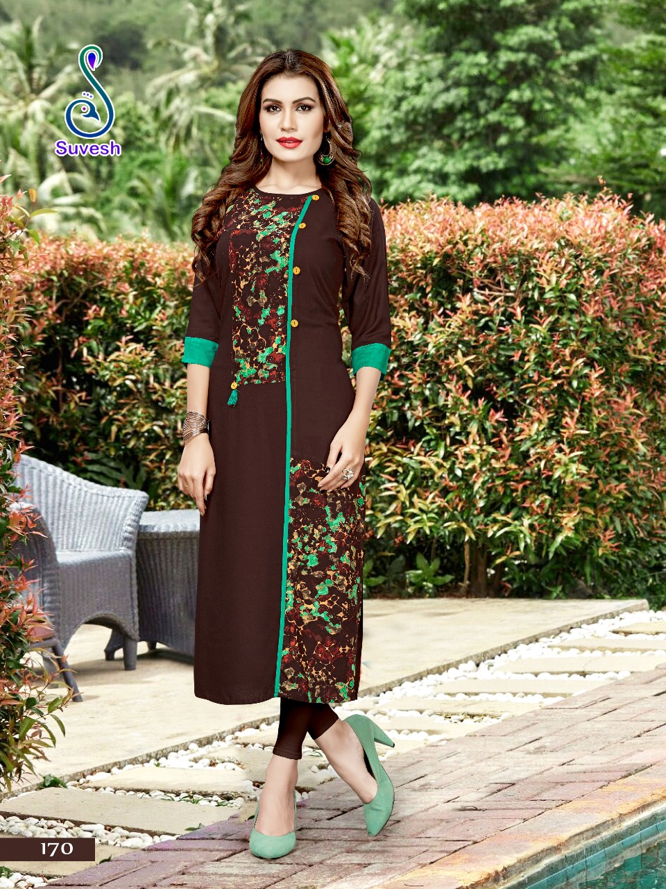 Natasha Vol-13 By Suvesh 163 To 170 Series Beautiful Stylish Fancy Colorful Casual Wear & Ethnic Wear & Ready To Wear Heavy Rayon Printed Kurtis At Wholesale Price