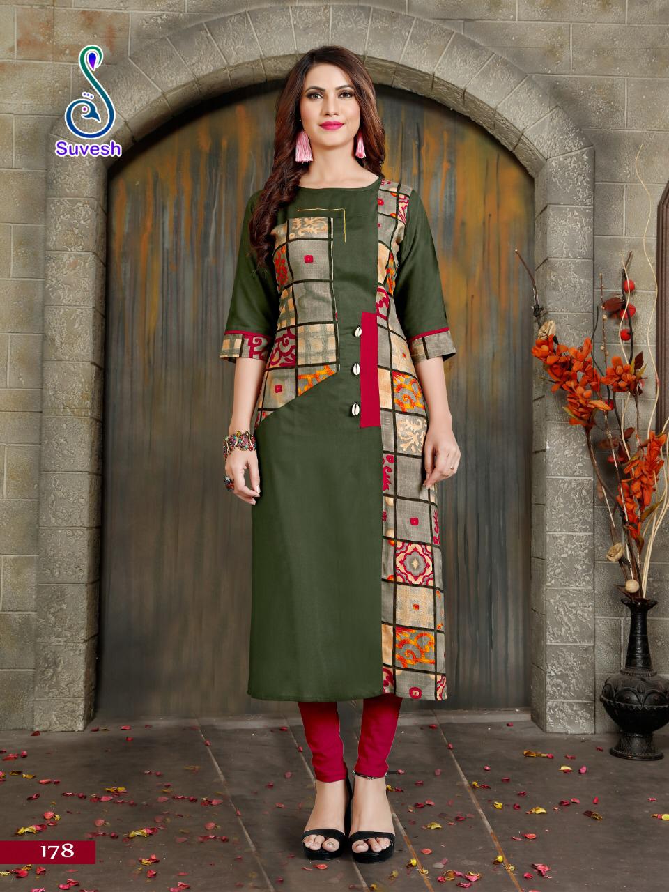 Natasha Vol-15 By Suvesh 171 To 178 Series Beautiful Colorful Stylish Fancy Casual Wear & Ethnic Wear & Ready To Wear Heavy Rayon Printed Kurtis At Wholesale Price