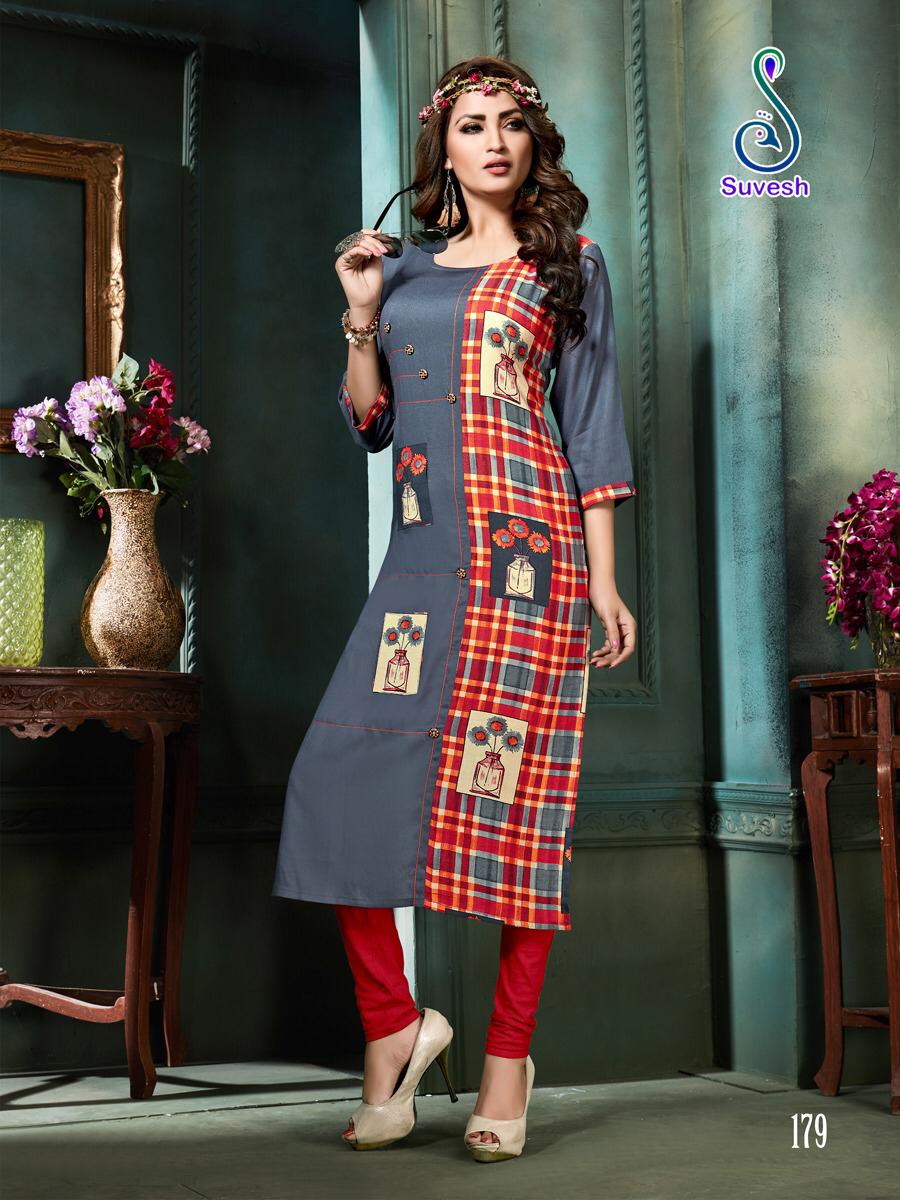 Natasha Vol-16 By Suvesh 179 To 185 Series Beautiful Colorful Stylish Fancy Casual Wear & Ethnic Wear & Ready To Wear Haevy Reyon Print Kurtis At Wholesale Price