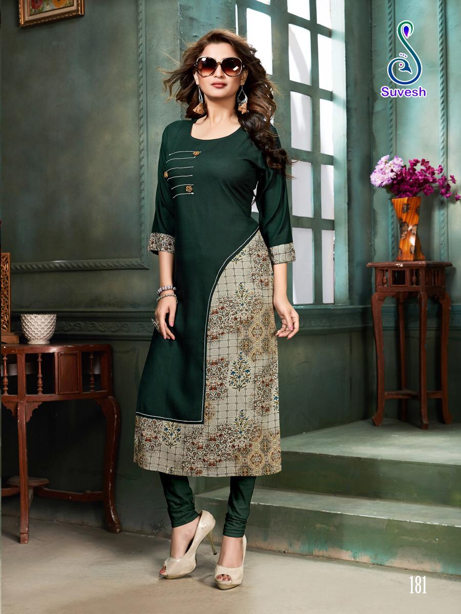 Natasha Vol-16 By Suvesh 179 To 185 Series Beautiful Colorful Stylish Fancy Casual Wear & Ethnic Wear & Ready To Wear Haevy Reyon Print Kurtis At Wholesale Price