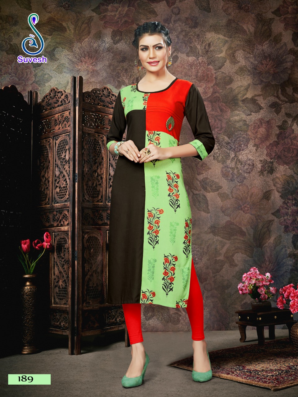 Natasha Vol-17 By Suvesh 186 To 192 Series Beautiful Colorful Stylish Fancy Casual Wear & Ethnic Wear & Ready To Wear Haevy Reyon Print Kurtis At Wholesale Price