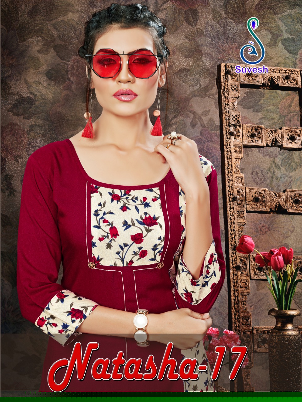 Natasha Vol-17 By Suvesh 186 To 192 Series Beautiful Colorful Stylish Fancy Casual Wear & Ethnic Wear & Ready To Wear Haevy Reyon Print Kurtis At Wholesale Price