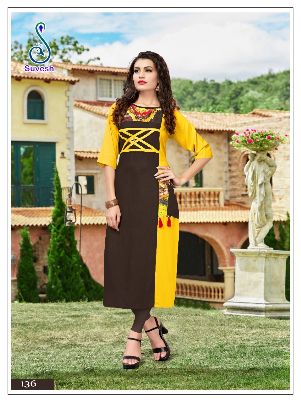 Natasha Vol-7 By Suvesh 131 To 138 Series Beautiful Stylish Fancy Colorful Casual Wear & Ethnic Wear Collection Heavy Rayon Printed Kurtis At Wholesale Price