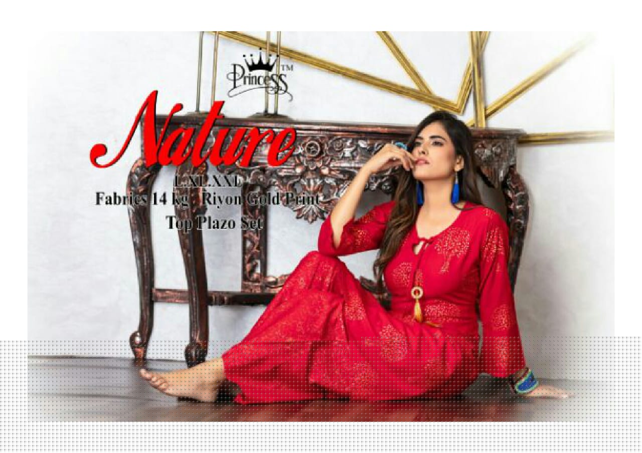 Nature By Princess 01 To 05 Series Stylish Fancy Beautiful Colorful Casual Wear & Ethnic Wear Heavy Rayon Gold Printed Kurtis At Wholesale Price