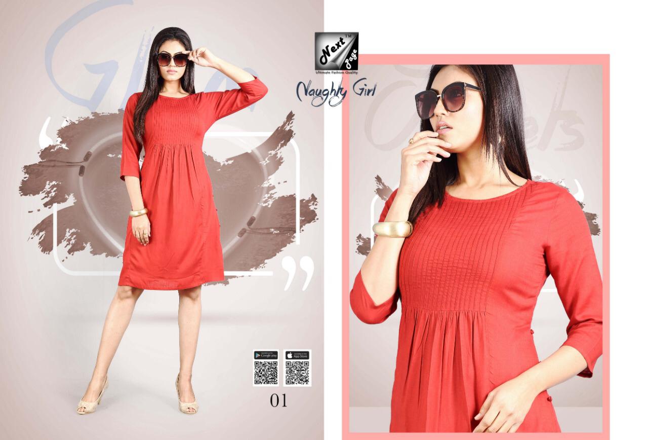 Naughty Girl By Next Page 01 To 10 Series Beautiful Colorful Stylish Fancy Casual Wear & Ethnic Wear & Ready To Wear Heavy Rayon/cotton Printed Kurtis At Wholesale Price