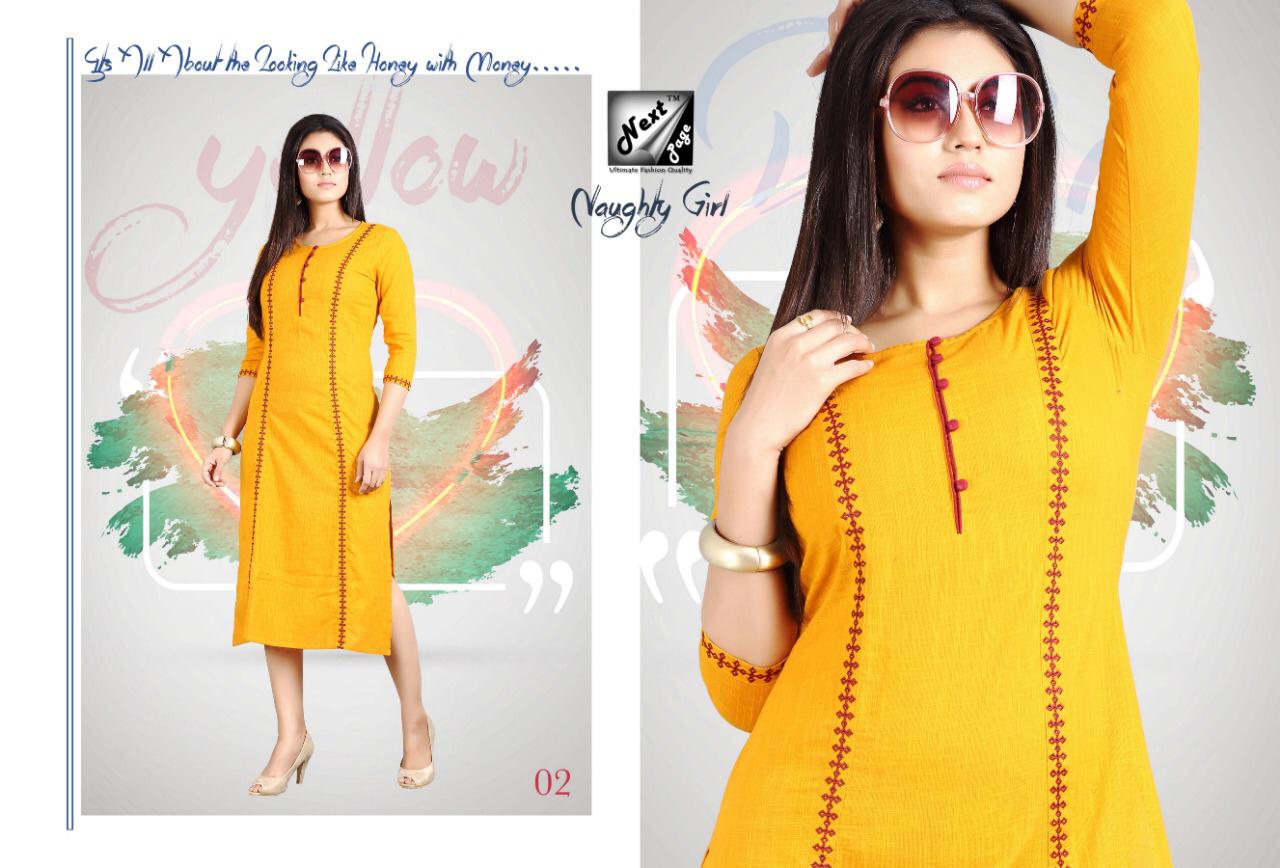 Naughty Girl By Next Page 01 To 10 Series Beautiful Colorful Stylish Fancy Casual Wear & Ethnic Wear & Ready To Wear Heavy Rayon/cotton Printed Kurtis At Wholesale Price