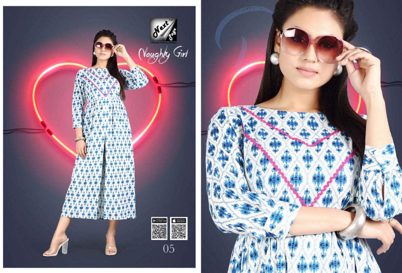 Naughty Girl By Next Page 01 To 10 Series Beautiful Colorful Stylish Fancy Casual Wear & Ethnic Wear & Ready To Wear Heavy Rayon/cotton Printed Kurtis At Wholesale Price