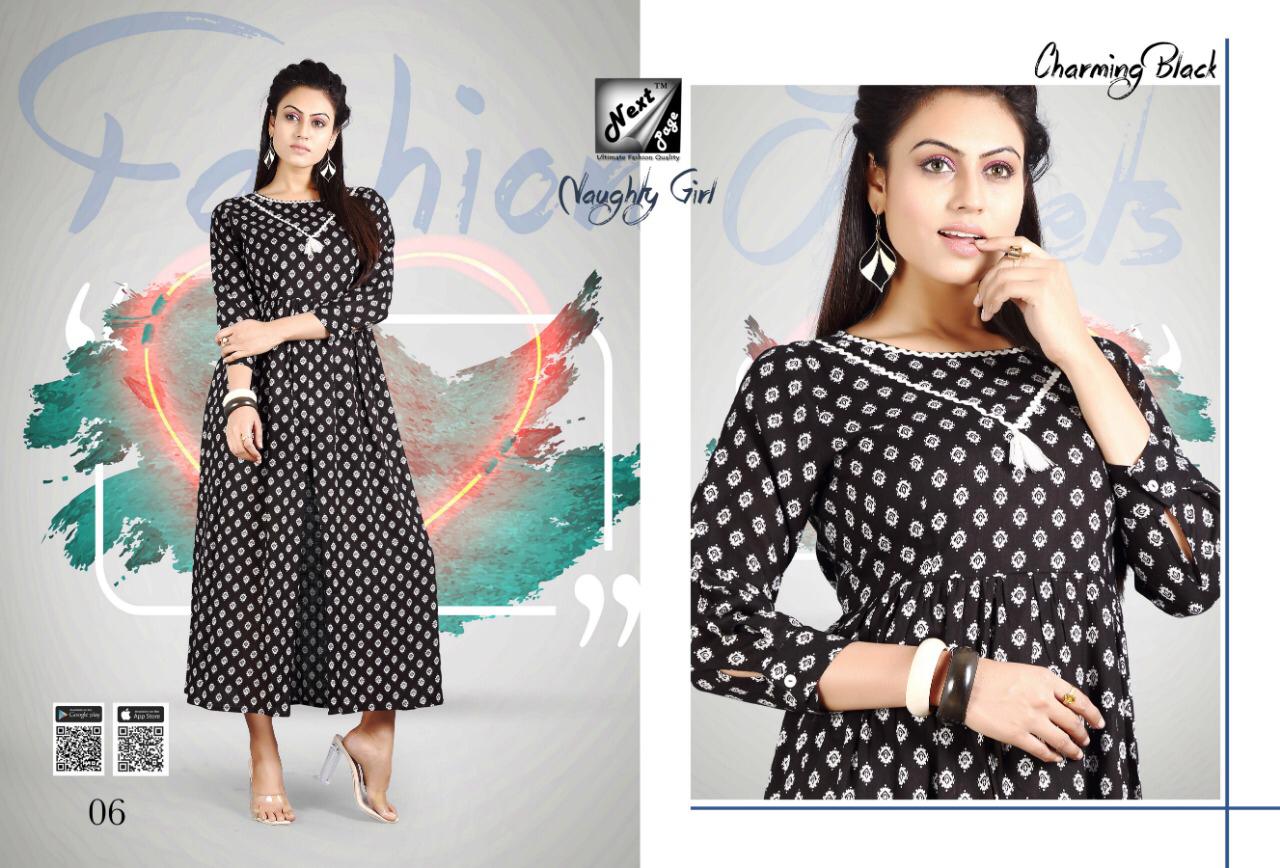 Naughty Girl By Next Page 01 To 10 Series Beautiful Colorful Stylish Fancy Casual Wear & Ethnic Wear & Ready To Wear Heavy Rayon/cotton Printed Kurtis At Wholesale Price