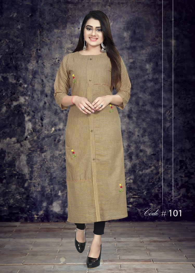 Navika By Sweta 101 To 110 Series Beautiful Stylish Fancy Colorful Casual Wear & Ethnic Wear & Ready To Wear Heavy Cotton Printed Kurtis At Wholesale Price