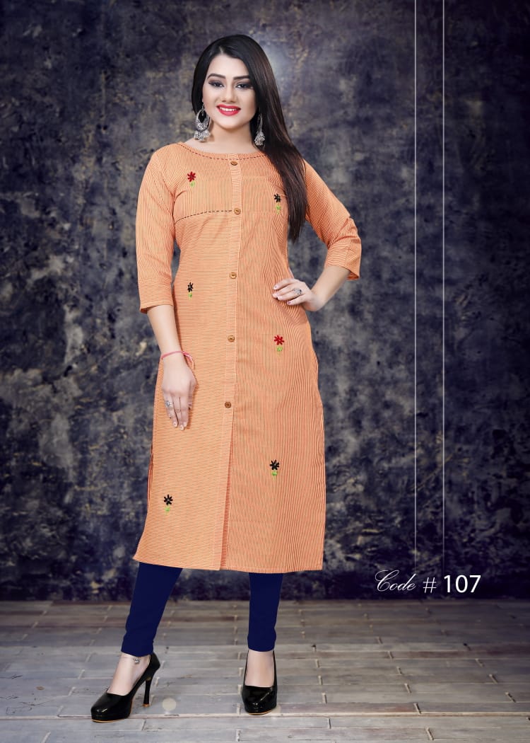 Navika By Sweta 101 To 110 Series Beautiful Stylish Fancy Colorful Casual Wear & Ethnic Wear & Ready To Wear Heavy Cotton Printed Kurtis At Wholesale Price