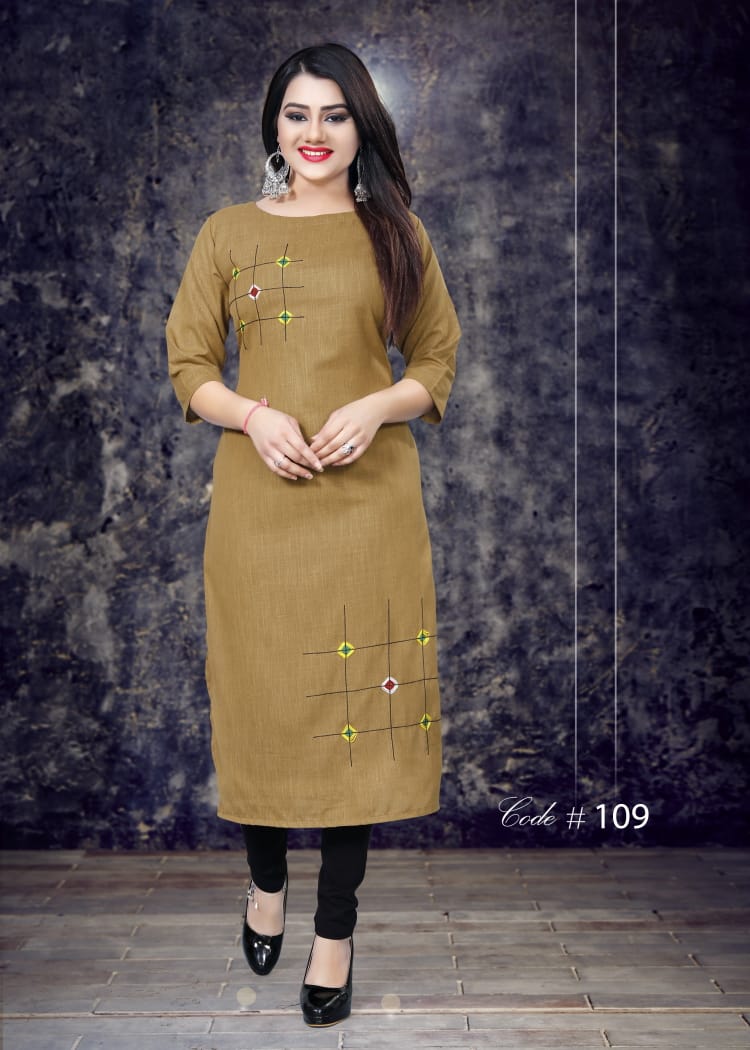 Navika By Sweta 101 To 110 Series Beautiful Stylish Fancy Colorful Casual Wear & Ethnic Wear & Ready To Wear Heavy Cotton Printed Kurtis At Wholesale Price