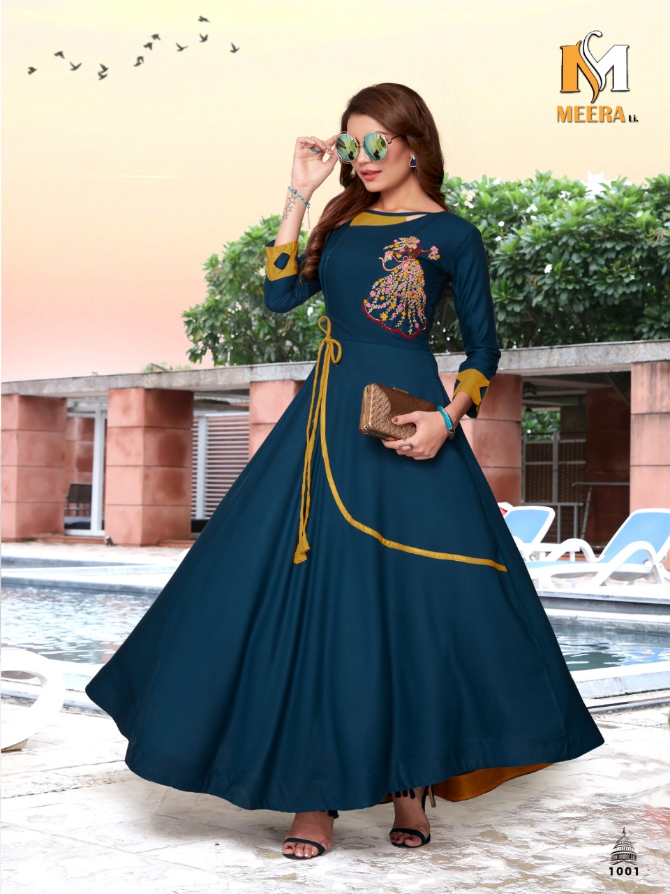 Navrat Vol-2 By Meerali 1001 To 1006 Series Beautiful Stylish Colorful Fancy Party Wear & Ethnic Wear & Ready To Wear Rayon Embroidered Kurtis At Wholesale Price