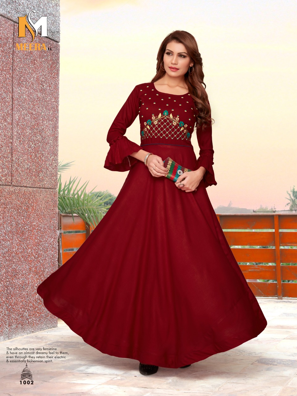 Navrat Vol-2 By Meerali 1001 To 1006 Series Beautiful Stylish Colorful Fancy Party Wear & Ethnic Wear & Ready To Wear Rayon Embroidered Kurtis At Wholesale Price