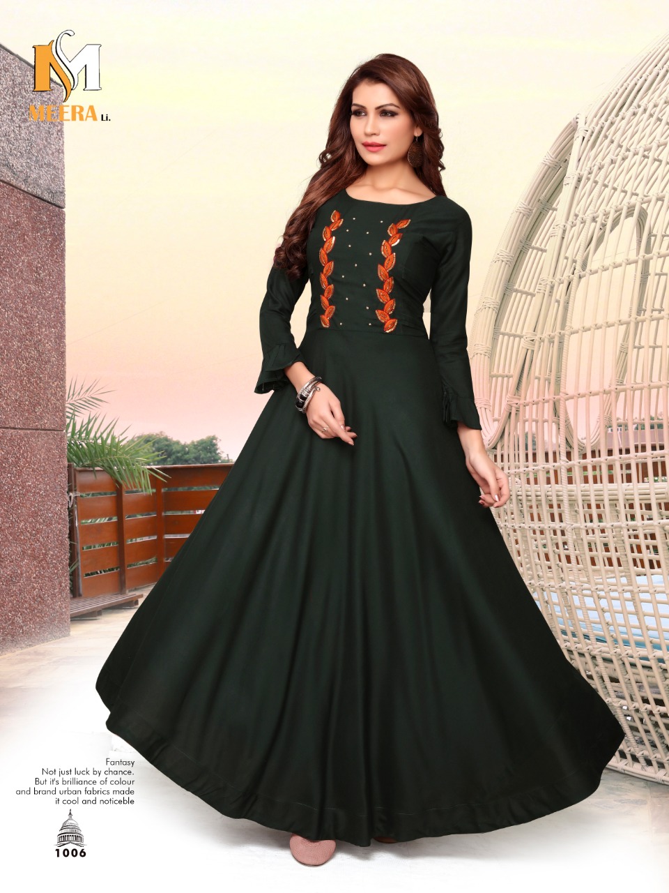 Navrat Vol-2 By Meerali 1001 To 1006 Series Beautiful Stylish Colorful Fancy Party Wear & Ethnic Wear & Ready To Wear Rayon Embroidered Kurtis At Wholesale Price