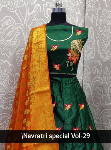 Navratri Special Vol-29 By Fashid Wholesale 2901 To 2905 Series Designer Beautiful Navratri Collection Occasional Wear & Party Wear Silk Satin Lehengas At Wholesale Price