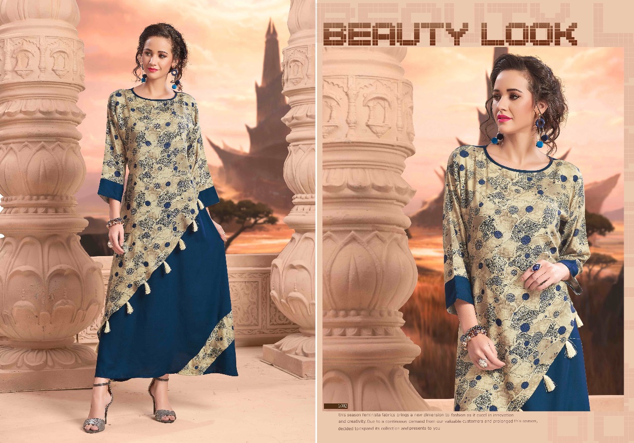 Navya By Vardhita 1001 To 1007 Series Designer Beautiful Fancy Colorful Stylish Party Wear & Ethnic Wear Rayon Printed Kurtis At Wholesale Price