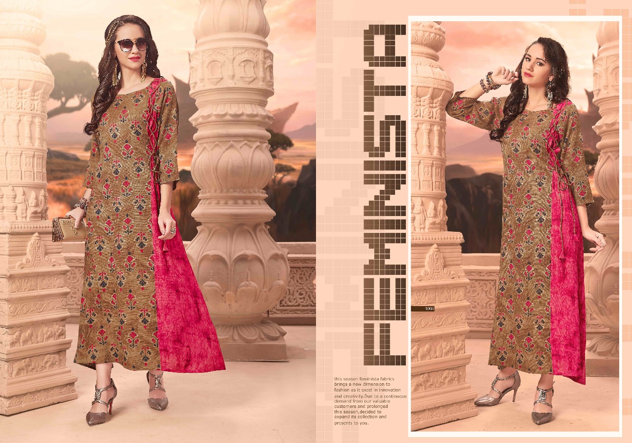 Navya By Vardhita 1001 To 1007 Series Designer Beautiful Fancy Colorful Stylish Party Wear & Ethnic Wear Rayon Printed Kurtis At Wholesale Price