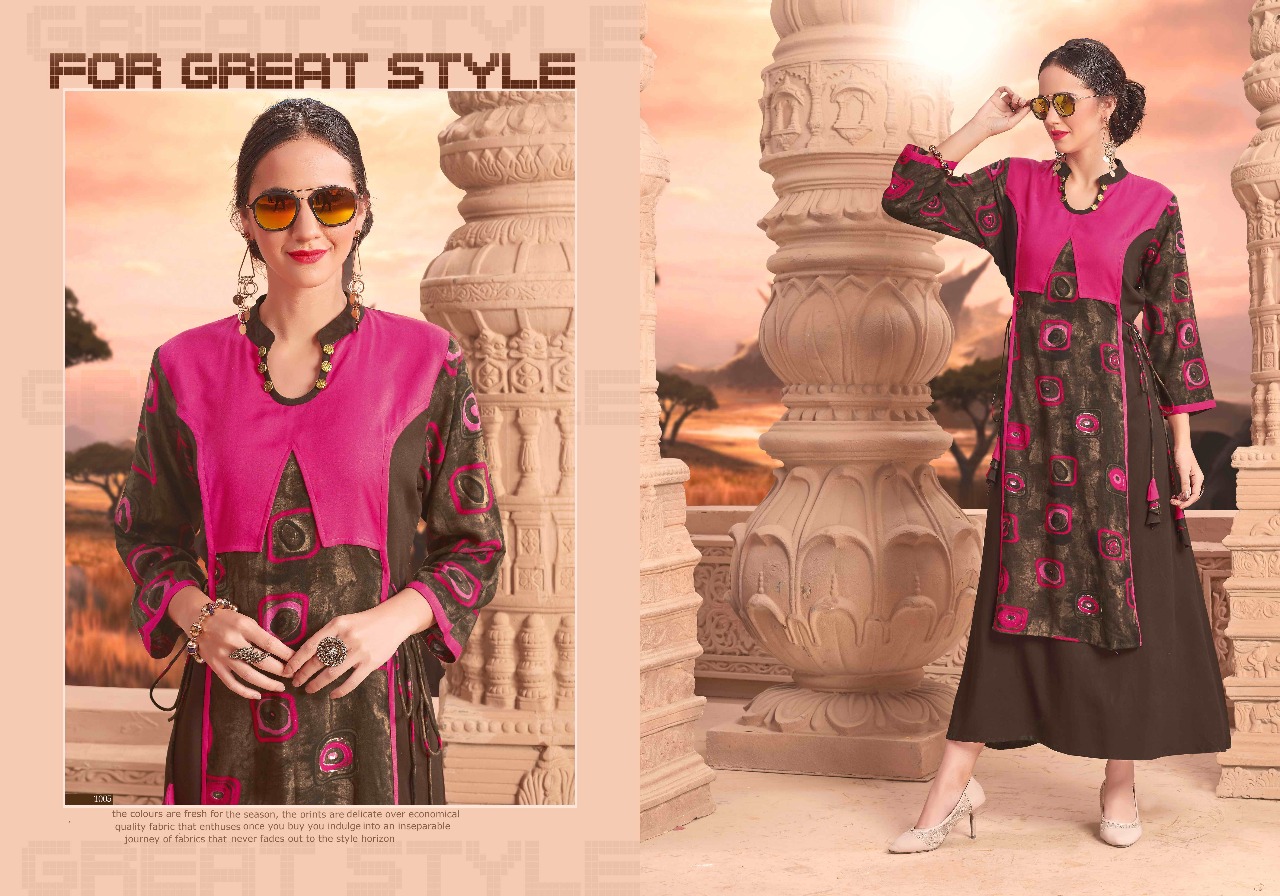 Navya By Vardhita 1001 To 1007 Series Designer Beautiful Fancy Colorful Stylish Party Wear & Ethnic Wear Rayon Printed Kurtis At Wholesale Price