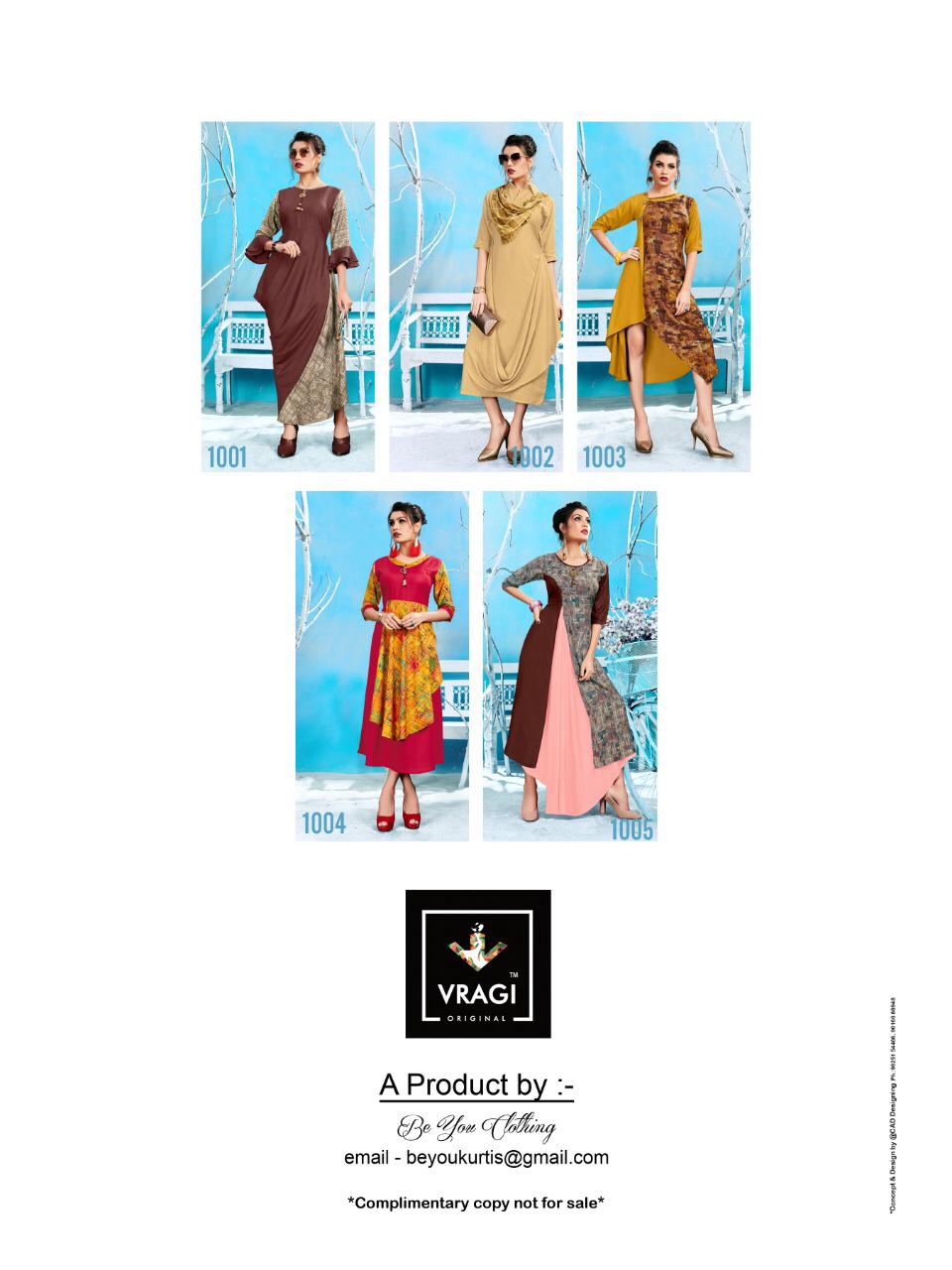 Navya By Vragi 1001 To 1005 Series Beautiful Colorful Stylish Fancy Casual Wear & Ethnic Wear & Ready To Wear Rayon Embroidered Kurtis At Wholesale Price